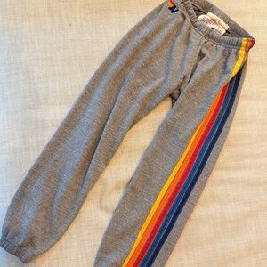 Aviator Nation 5 Stripe Sweatpants Heather Grey size Small $165 msrp